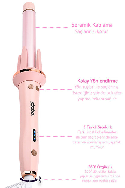 Profesyonel Otomatik Saç Maşası Kalın Su Dalgası 25mm Extra Uzun Başlıklı