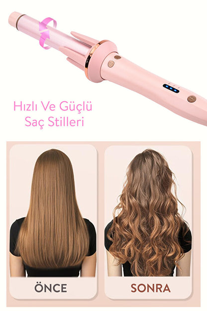 Profesyonel Otomatik Saç Maşası Kalın Su Dalgası 25mm Extra Uzun Başlıklı