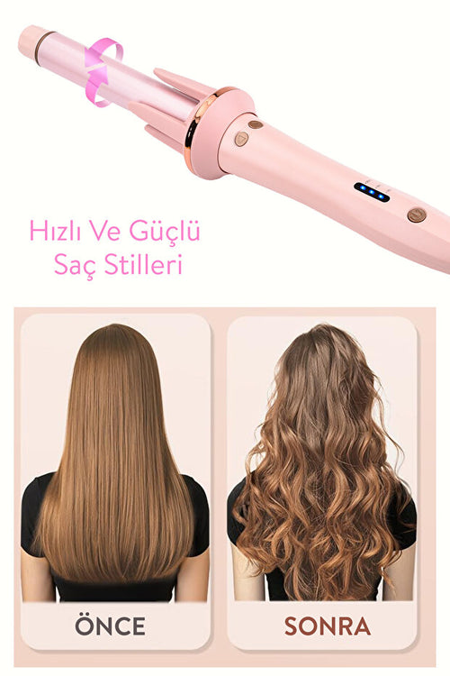 Profesyonel Otomatik Saç Maşası Kalın Su Dalgası 25mm Extra Uzun Başlıklı